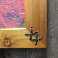 Mare & Foal Puzzle, Wood Frame, leather laces *vgc, chipped edges
