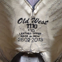 JUNIORS Round Toe Western Boots *gc/fair, clean, v.rubbed, scuffs, cracking inside
