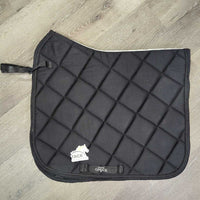 Thin Quilt Dressage Saddle Pad, piping *xc/vgc, clean, hairy, older
