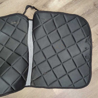 Thin Quilt Dressage Saddle Pad, piping *xc/vgc, clean, hairy, older
