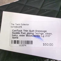 Thin Quilt Dressage Saddle Pad, piping *xc/vgc, clean, hairy, older
