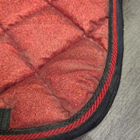 Glitter Thick Quilt Dressage Saddle Pad, Fleece Lined Underside, 2x piping *vgc, puckers, dirty
