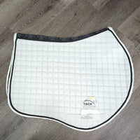 Thin Quilt Jumper Saddle Pad, piping *vgc/xc, dingy?discolored, clean, mnr hairy, older
