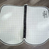Thin Quilt Jumper Saddle Pad, piping *vgc/xc, dingy?discolored, clean, mnr hairy, older
