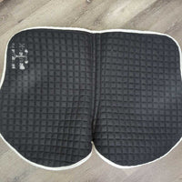 Thin Quilt Jumper Saddle Pad, piping *vgc/xc, dingy?discolored, clean, mnr hairy, older

