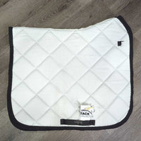 Thick Quilt Dressage Saddle Pad, piping *gc, older, stains, dingy?discolored, clean, mnr hairy
