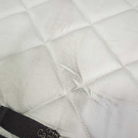Thick Quilt Dressage Saddle Pad, piping *gc, older, stains, dingy?discolored, clean, mnr hairy

