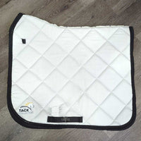 Thick Quilt Dressage Saddle Pad, piping *gc, older, stains, dingy?discolored, clean, mnr hairy
