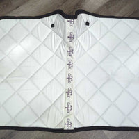 Thick Quilt Dressage Saddle Pad, piping *gc, older, stains, dingy?discolored, clean, mnr hairy
