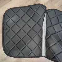 Thick Quilt Dressage Saddle Pad, piping *gc, older, stains, dingy?discolored, clean, mnr hairy
