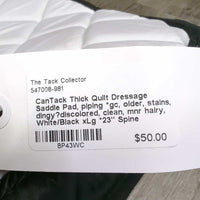 Thick Quilt Dressage Saddle Pad, piping *gc, older, stains, dingy?discolored, clean, mnr hairy
