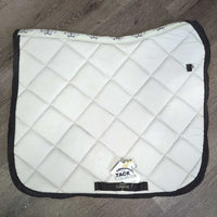 Thick Quilt Dressage Saddle Pad, piping *gc, older, stains, dingy?discolored, clean, mnr hairy, cut tabs
