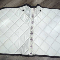 Thick Quilt Dressage Saddle Pad, piping *gc, older, stains, dingy?discolored, clean, mnr hairy, cut tabs
