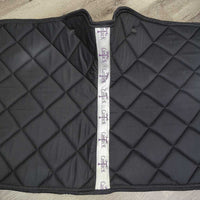Thick Quilt Dressage Saddle Pad, piping. cut tabs *gc, older, stains, dingy?discolored, clean, mnr hairy, cut tabs
