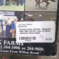 Quarter Horse Journal - Magazine Sept 1990 *gc/fair, rubs, scrapes, yellowed, loose pages
