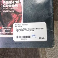 Horse & Rider Magazine May 1980 *gc, older, faded, rubs
