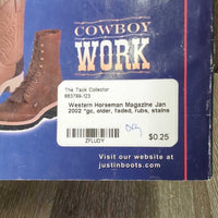 Western Horseman Magazine Jan 2002 *gc, older, faded, rubs, stains
