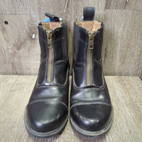 Pr Zip Up Paddock Boots *vgc, clean, toe cuts, gouge, scuffs, rubs, mnr peeling
