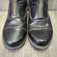 Pr Zip Up Paddock Boots *vgc, clean, toe cuts, gouge, scuffs, rubs, mnr peeling
