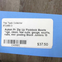 Pr Zip Up Paddock Boots *vgc, clean, toe cuts, gouge, scuffs, rubs, mnr peeling
