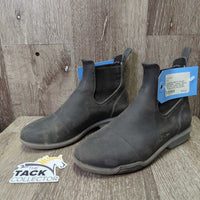 Pr Pull On Rubber Paddock "Jodphur" Boots *vgc, mnr dirt, residue, threads, curled lining seams, els puckers
