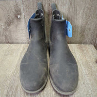 Pr Pull On Rubber Paddock "Jodphur" Boots *vgc, mnr dirt, residue, threads, curled lining seams, els puckers
