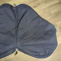 Fleece Lined Padded Saddle Carrying Bag, zip, shoulder strap *vgc, older, snags, mnr stains, dirt/residue, rubs, hair
