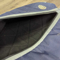 Fleece Lined Padded Saddle Carrying Bag, zip, shoulder strap *vgc, older, snags, mnr stains, dirt/residue, rubs, hair
