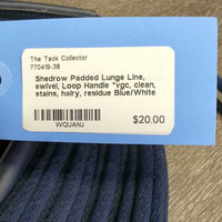 Padded Lunge Line, swivel, Loop Handle *vgc, clean, stains, hairy, residue
