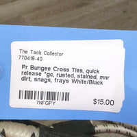 Pr Bungee Cross Ties, quick release *gc, rusted, stained, mnr dirt, snags, frays
