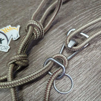Nylon Rope Halter, quick change, lead rope *vgc/gc, mnr dirt, stains, rubs, tape, frayed end
