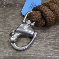 Nylon Horsemanship Lead, quick release, leather tassel *like new/xc
