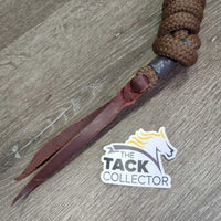 Nylon Horsemanship Lead, quick release, leather tassel *like new/xc
