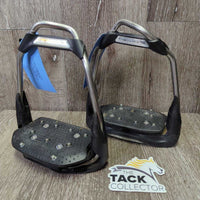 Pr Offset Shock Absorption Stirrup Irons *vgc, clean, mnr dirt/residue, stains

