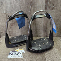 Pr Offset Shock Absorption Stirrup Irons *vgc, clean, mnr dirt/residue, stains
