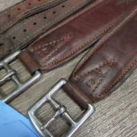 Pr Soft Wide Stirrup Leathers *vgc, dents, twists stains, rubs, edge scrapes
