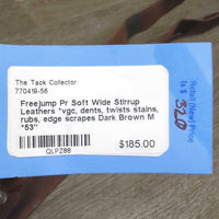 Pr Soft Wide Stirrup Leathers *vgc, dents, twists stains, rubs, edge scrapes
