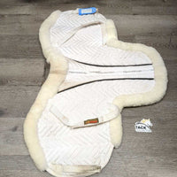 Sheepskin & Quilt Fitted Hunter Saddle Pad *vgc, clean, mnr puckers stains & threads, pulled fleece
