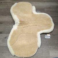 Sheepskin & Quilt Fitted Hunter Saddle Pad *vgc, clean, mnr puckers stains & threads, pulled fleece
