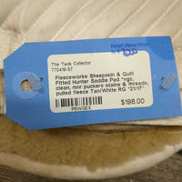Sheepskin & Quilt Fitted Hunter Saddle Pad *vgc, clean, mnr puckers stains & threads, pulled fleece
