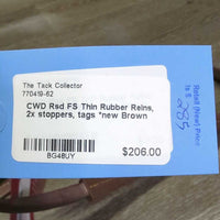 Rsd FS Thin Rubber Reins, 2x stoppers, tags *new
