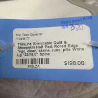 Shimmable Quilt & Sheepskin Half Pad, Rolled Edge *vgc, clean, stains, rubs, pills
