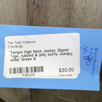 High Neck Jacket, Zipper *vgc, rubbed & pilly cuffs, clumpy, older
