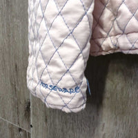 Light Quilt Jacket, Satin Lining, Zipper *gc, clean, puckers, older, v.stretched elastic drawstring
