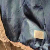 Light Quilt Jacket, Satin Lining, Zipper *gc, clean, puckers, older, v.stretched elastic drawstring
