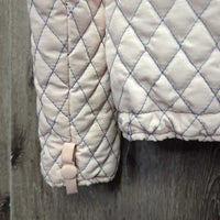 Light Quilt Jacket, Satin Lining, Zipper *gc, clean, puckers, older, v.stretched elastic drawstring
