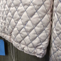 Light Quilt Jacket, Satin Lining, Zipper *gc, clean, puckers, older, v.stretched elastic drawstring
