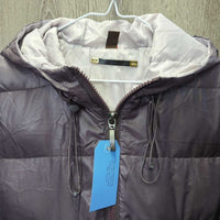 Puffy Jacket, Hood, Zipper *gc/fair, vclumpy, repair, cuff stains, older
