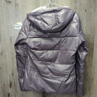 Puffy Jacket, Hood, Zipper *gc/fair, vclumpy, repair, cuff stains, older
