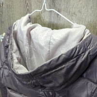 Puffy Jacket, Hood, Zipper *gc/fair, vclumpy, repair, cuff stains, older

